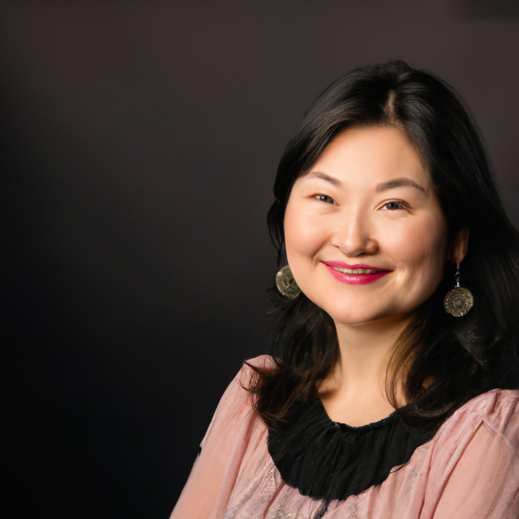 Portrait of instructor Ava Chen in a studio setting with soft light